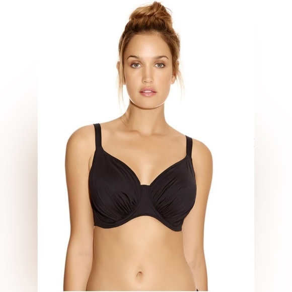 Fantasie Versailles Underwire Gathered Full Cup Bikini Top, Black 34 i - Picture 1 of 5